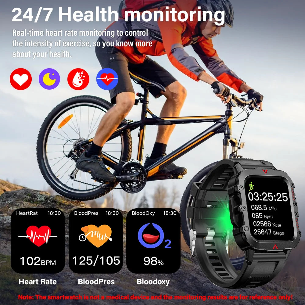 Men’s Bluetooth Smartwatch 1.71" – Calls, Fitness, LED