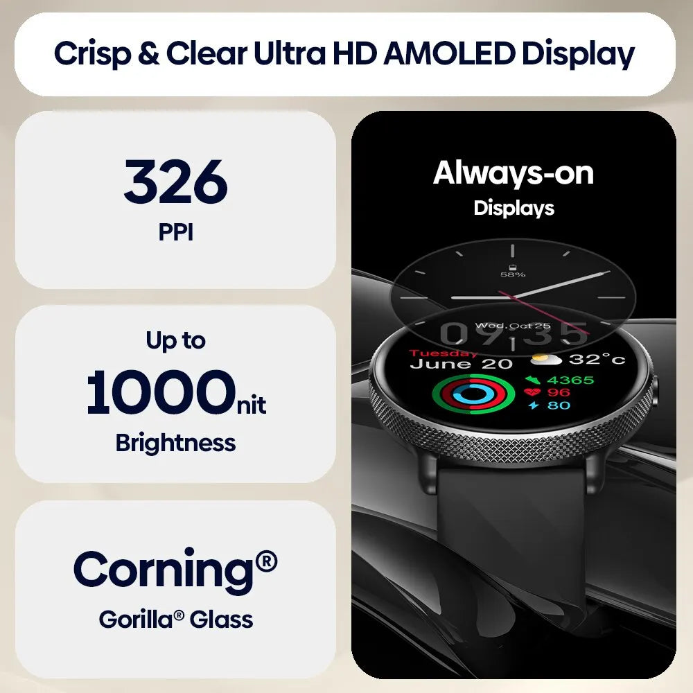AMOLED Calling Smartwatch with Stainless Steel Frame