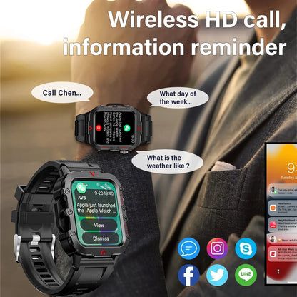 Men’s Bluetooth Smartwatch 1.71" – Calls, Fitness, LED